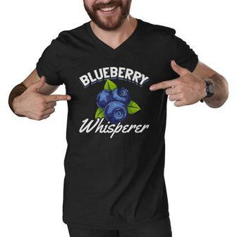 Cute Blueberry Whisperer Blueberry Lovers Blueberries Men V-Neck Tshirt | Mazezy