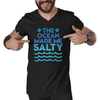 Cute Salt Water Beaches Ocean Make Me Salty Sea Shells Men V-Neck Tshirt | Mazezy