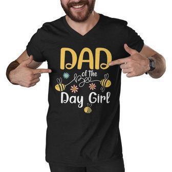 Dad Bee Birthday Party Matching Family First Bee Day Men V-Neck Tshirt - Seseable
