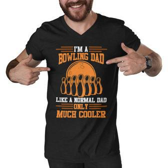Dad Bowler Papa Fathers Day 28 Bowling Bowler Men V-Neck Tshirt - Seseable