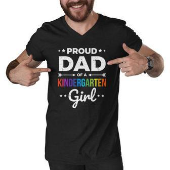 Dad Of A Kindergarten Girl Gift Men V-Neck Tshirt | Mazezy