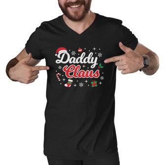 Daddy Claus Dad Merry Xmas Santa Matching Family Group Cute Men V-Neck Tshirt | Mazezy