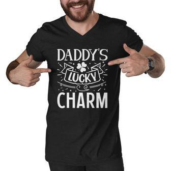 Daddys Lucky Charm St Patricks Day With Lucky Shamrock Men V-Neck Tshirt | Mazezy