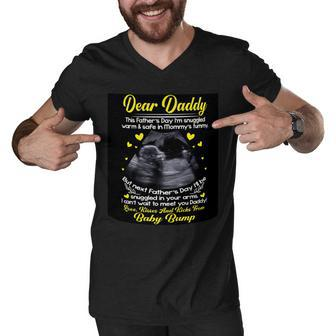 Dear Daddy I Cant Wait To Meet You Fathers Day Mug 3 Men V-Neck Tshirt - Monsterry