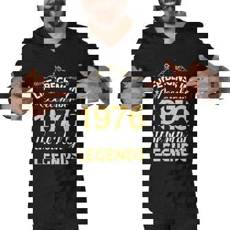 December 1976 Birthday Life Begins In December 1976 V2 Men V-Neck Tshirt | Seseable CA