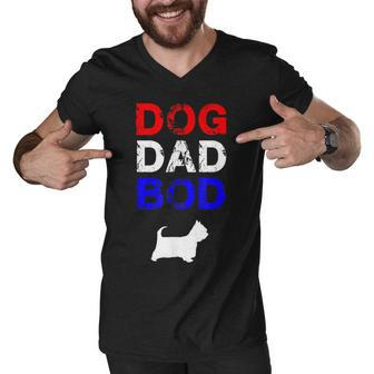 Dog Dad Bod Yorkie 4Th Of July Mens Gift Men V-Neck Tshirt - Seseable