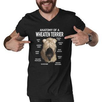 Dogs 365 Anatomy Of A Soft Coated Wheaten Terrier Dog Men V-Neck Tshirt | Mazezy