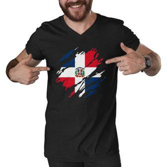 Dominican Flag Dominican Republic Gift Men V-Neck Tshirt | Mazezy