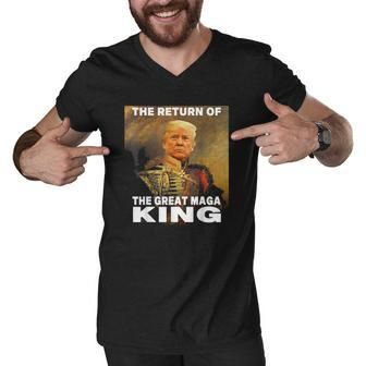 Donald Trump 2024 Ultra Maga The Return Of The Great Maga King Men V-Neck Tshirt | Mazezy
