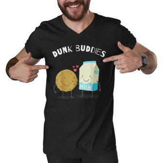 Dunk Buddies Cute Milk & Cookie For Kids And Adults Men V-Neck Tshirt - Seseable