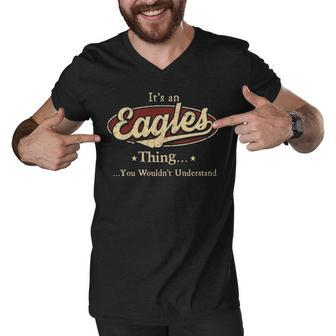 Eagles Shirt Personalized Name Gifts T Shirt Name Print T Shirts Shirts With Name Eagles Men V-Neck Tshirt - Seseable