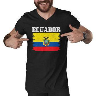 Ecuador Ecuadorian Flag Pride Roots Men V-Neck Tshirt | Mazezy