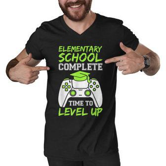 Elementary Complete Time To Level Up Kids Graduation Men V-Neck Tshirt - Seseable