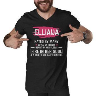Elliana Name Gift Elliana Hated By Many Loved By Plenty Heart On Her Sleeve Men V-Neck Tshirt - Seseable