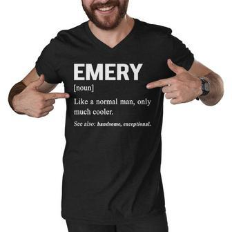 Emery Name Gift Emery Funny Definition Men V-Neck Tshirt - Seseable