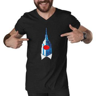 Empire State Building Clown State Of New York Men V-Neck Tshirt | Mazezy