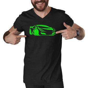 Exotic Car Supercharge Turbo Sports Car Fan Men V-Neck Tshirt | Mazezy