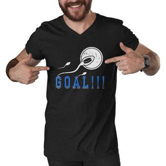 Expectant Father First Time Future Daddy Dad Hockey Men V-Neck Tshirt | Mazezy