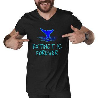 Extinct Is Forever Environmental Protection Whale Men V-Neck Tshirt | Mazezy