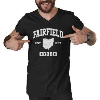 Fairfield Ohio Oh Vintage State Athletic Style Men V-Neck Tshirt | Mazezy