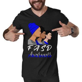 Fasd Awareness Blue And Grey Women Fetal Alcohol Spectrum Disorder Fetal Alcohol Spectrum Disorder Awareness Men V-Neck Tshirt | Favorety CA