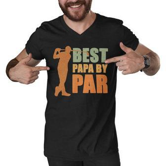 Father Grandpa Best Papa By Par 536 Family Dad Men V-Neck Tshirt - Monsterry UK