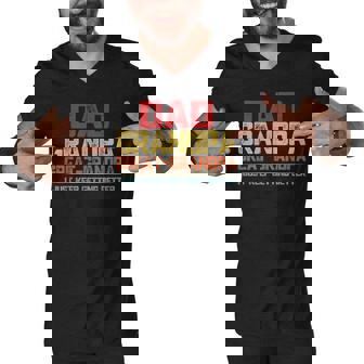 Fathers Day Gift From Grandkids Dad Grandpa Great Grandpa Men V-Neck Tshirt - Seseable