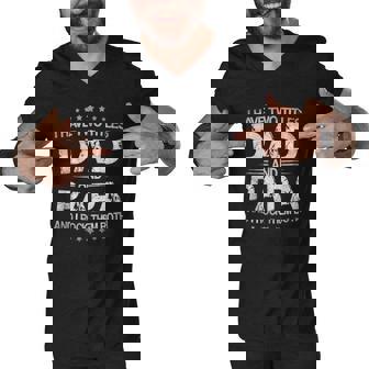 Fathers Days I Have Two Titles Dad And Papa Fun Gift Men V-Neck Tshirt | Mazezy