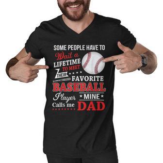 Favorite Baseball Player Calls Me Dad V3 Men V-Neck Tshirt | Favorety UK