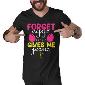 Forger Eggs Gives Me Jesus Funny Easter Day Men V-Neck Tshirt | Favorety DE