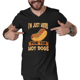 Franks Sausages Funny Hotdog Im Just Here For The Hot Dogs Men V-Neck Tshirt | Mazezy