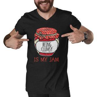 Fun Cute Meme Quote Clumsy People Men V-Neck Tshirt | Mazezy