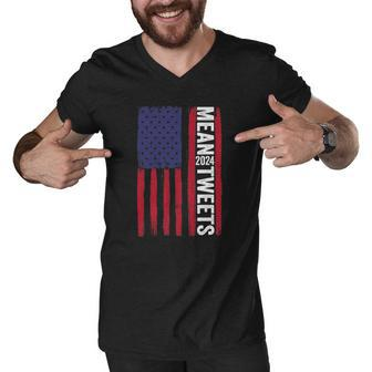 Funny 2024 Mean Tweets 4Th Of July Election Men V-Neck Tshirt | Mazezy AU