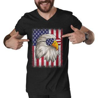 Funny 4Th Of July Usa Flag American Patriotic Eagle Men V-Neck Tshirt - Seseable