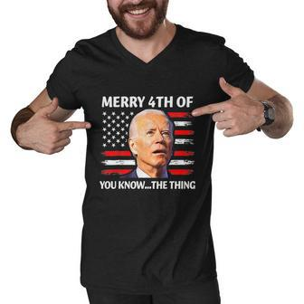 Funny Biden Independence Day Merry Happy 4Th Of July Men V-Neck Tshirt - Monsterry