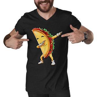 Funny Dabbing Taco Cinco De May Mexican Food Men V-Neck Tshirt | Favorety