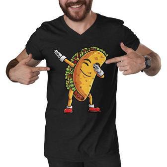 Funny Dabbing Taco Cinco De May Mexican Food V5 Men V-Neck Tshirt | Favorety UK