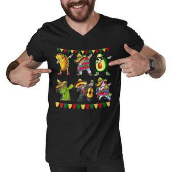 Funny Dabbing Taco Cinco De May Mexican Food V6 Men V-Neck Tshirt | Favorety