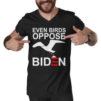 Funny Even Birds Oppose Biden Men V-Neck Tshirt | Favorety UK