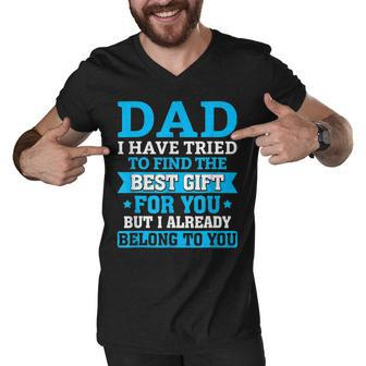 Funny Fathers Day Dad From Daughter Son Wife For Daddy V2 Men V-Neck Tshirt - Seseable