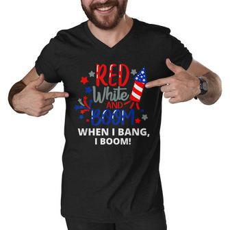 Funny Fourth Of July 4Th Of July Red White And Boom Men V-Neck Tshirt - Seseable