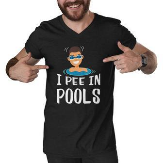 Funny I Pee In Pools Swimming Prank Swimmers Gift Men V-Neck Tshirt | Mazezy