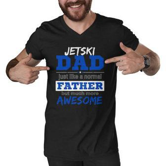 Funny Jetski Dad Fathers Day Sport Lover Men V-Neck Tshirt | Mazezy