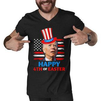 Funny Joe Biden Happy 4Th Of Easter Confused 4Th Of July Men V-Neck Tshirt - Seseable