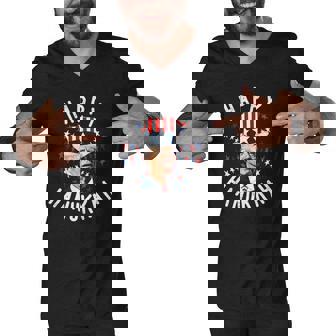 Funny Joe Biden Happy Hanukkah Confused Fourth Of July Men V-Neck Tshirt | Mazezy