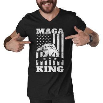 Funny Maga King Trump Supporter Gift Maga King Men V-Neck Tshirt | Favorety DE