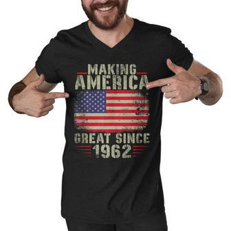 Funny Making America Great Since 1962 Design 60Th Birthday Men V-Neck Tshirt - Seseable