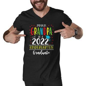 Funny Proud Grandpa Of A Class Of 2022 Kindergarten Graduate Men V-Neck Tshirt | Mazezy