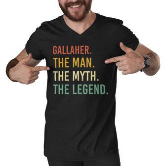 Gallaher Name Shirt Gallaher Family Name V2 Men V-Neck Tshirt - Monsterry UK