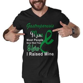 Gastroparesis Warrior Skull Women Vintage Green Ribbon Gastroparesis Gastroparesis Awareness V2 Men V-Neck Tshirt | Favorety CA